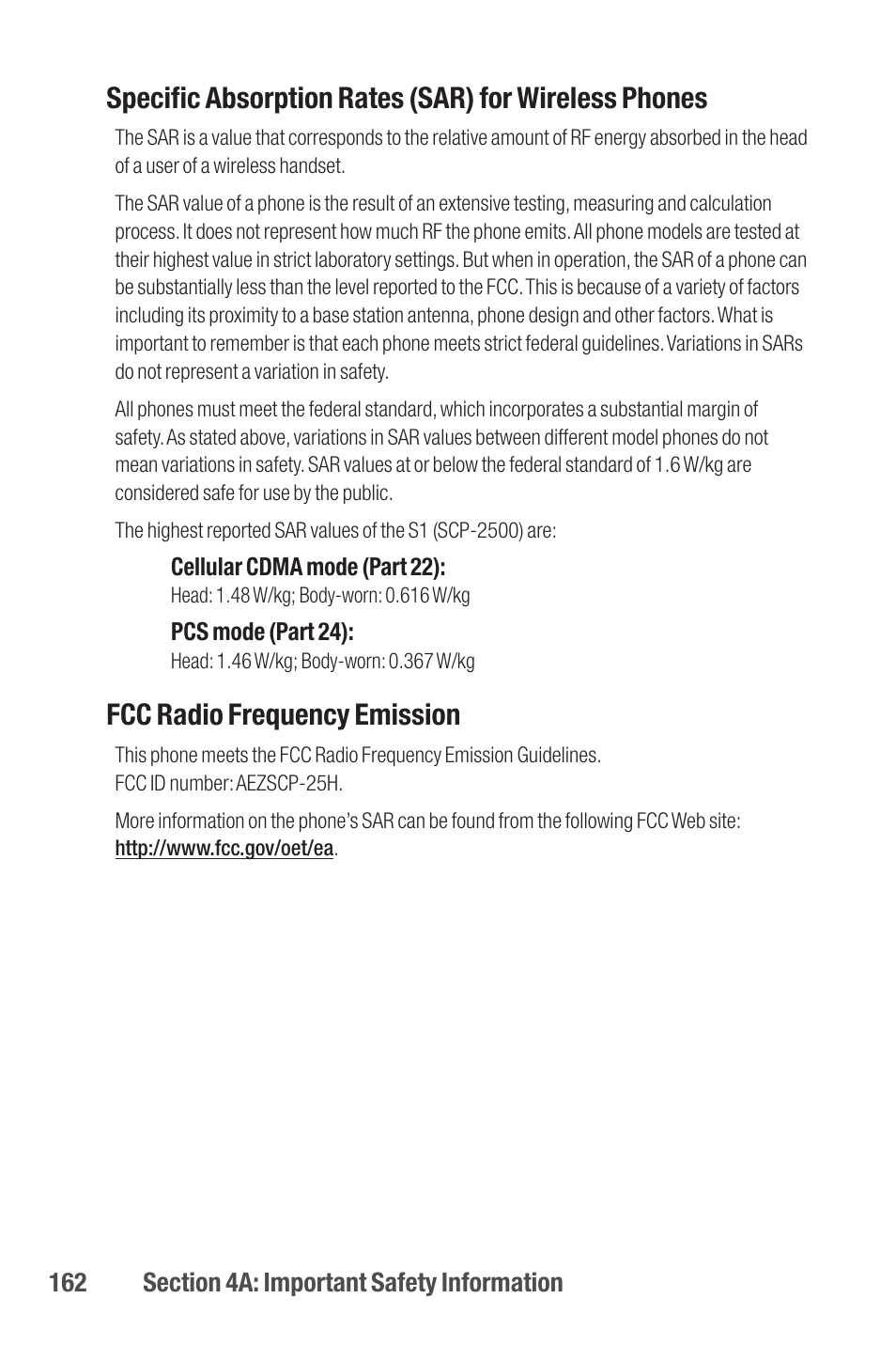 Fcc radio frequency emission | Qwest S1 User Manual | Page 176 / 187