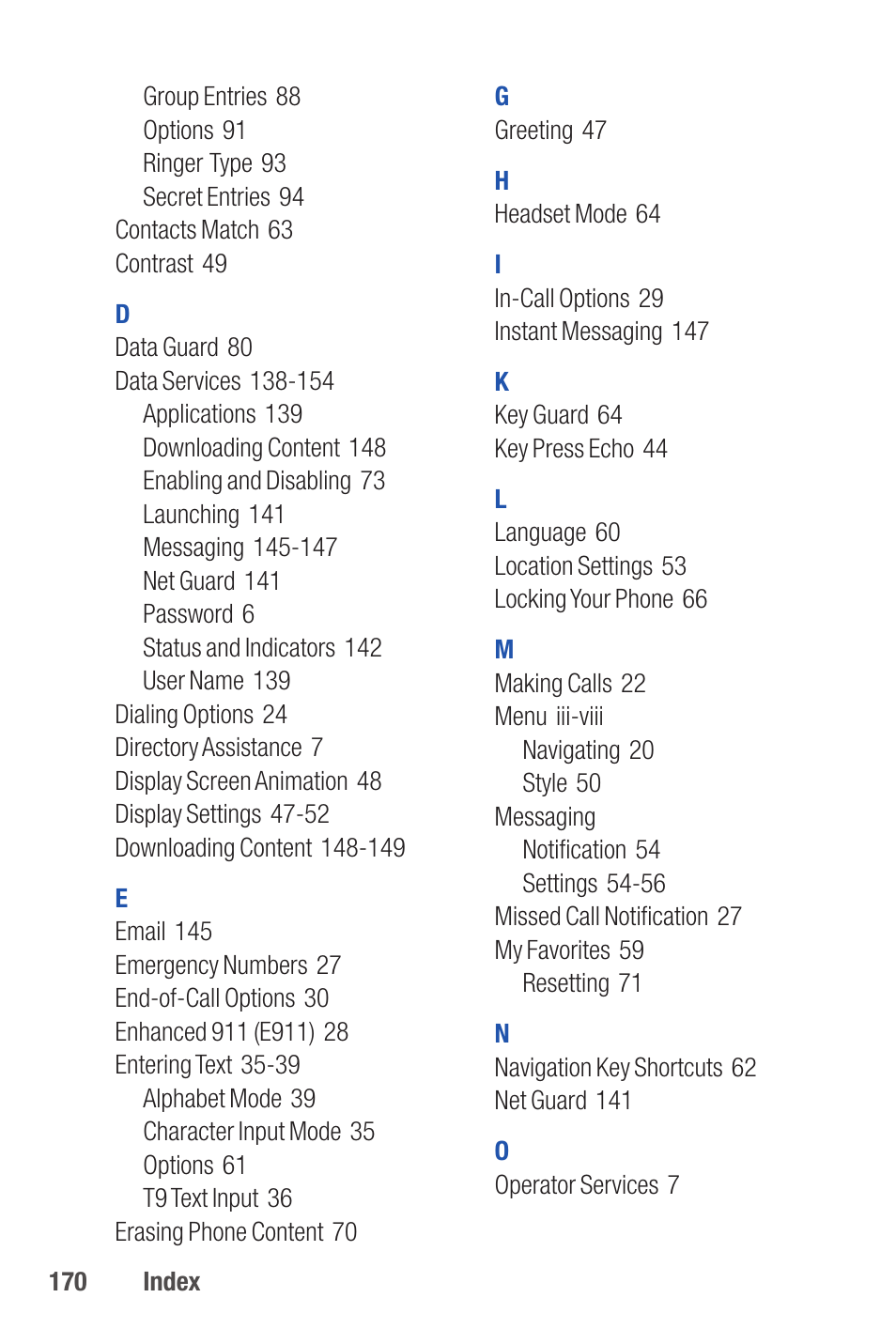 Qwest S1 User Manual | Page 184 / 187