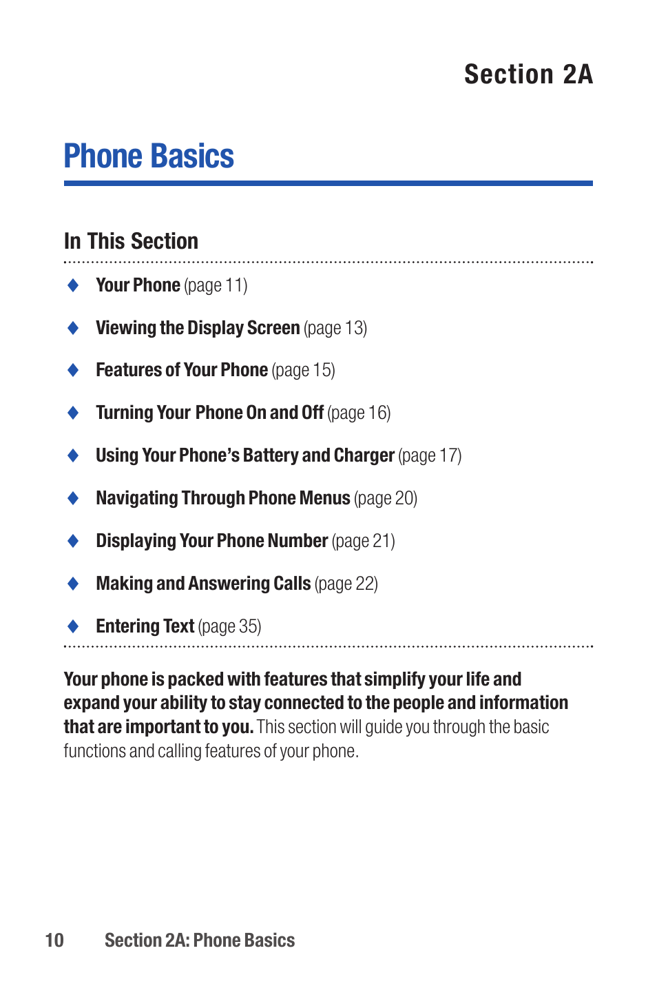 Phone basics | Qwest S1 User Manual | Page 24 / 187