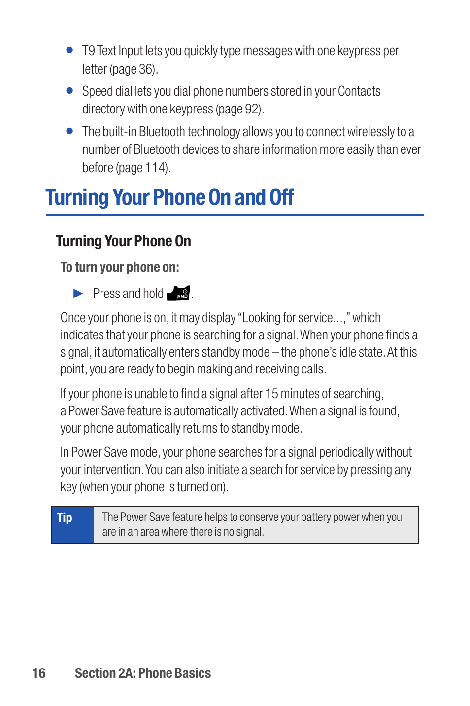 Turning your phone on and off, Turning your phone on | Qwest S1 User Manual | Page 30 / 187