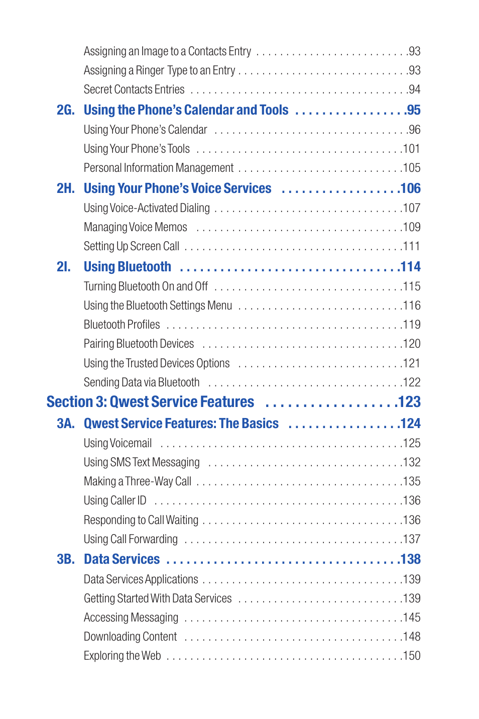 Qwest S1 User Manual | Page 4 / 187