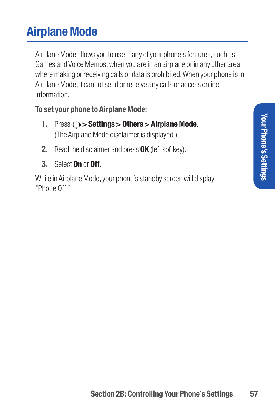 Airplane mode | Qwest S1 User Manual | Page 71 / 187