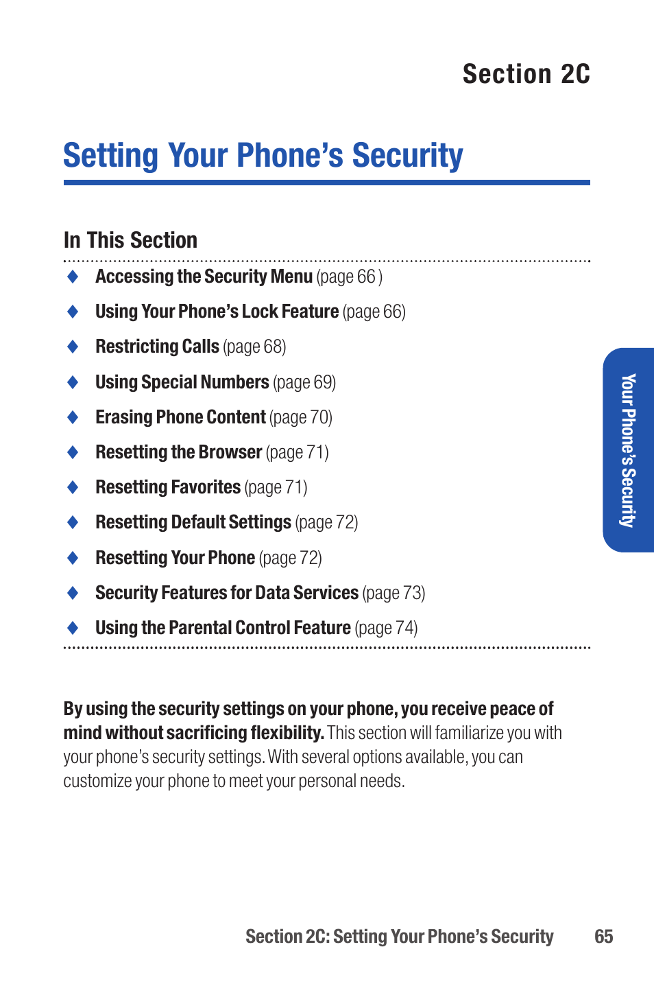 Setting your phone’s security | Qwest S1 User Manual | Page 79 / 187
