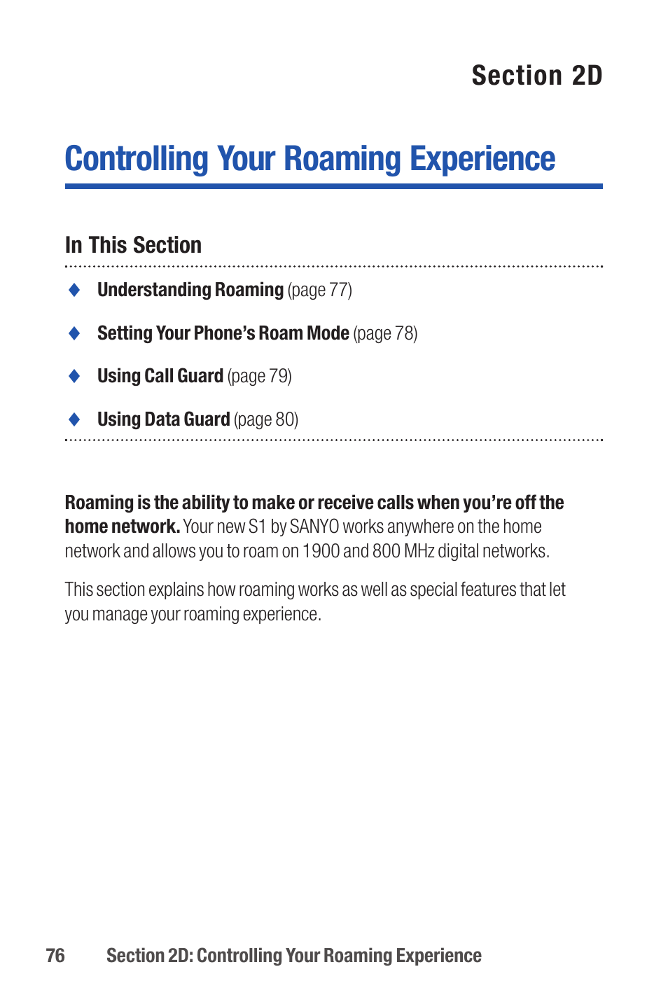 Controlling your roaming experience | Qwest S1 User Manual | Page 90 / 187