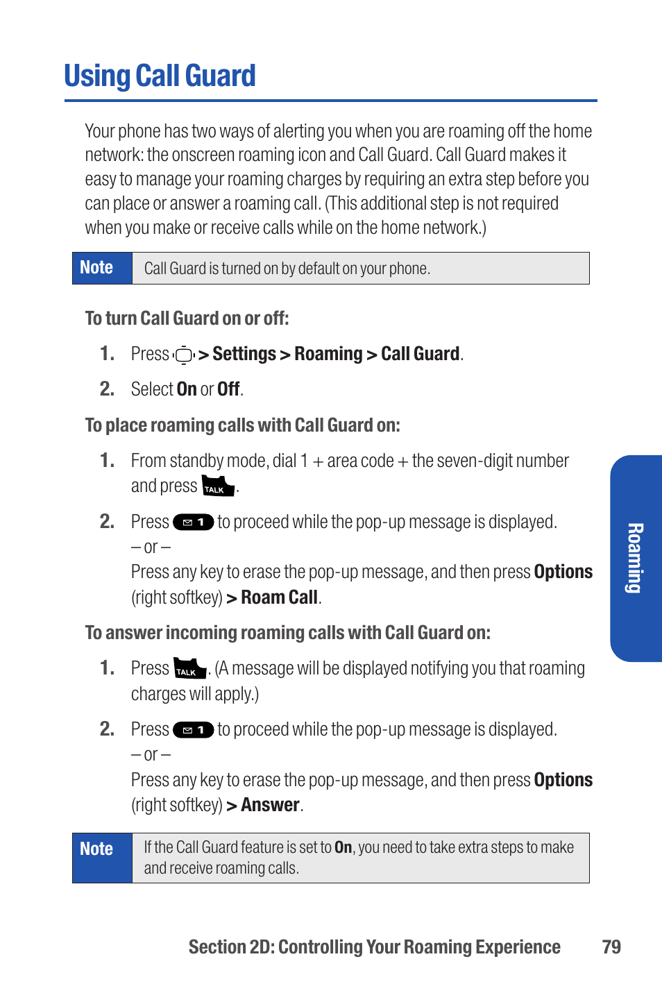 Using call guard | Qwest S1 User Manual | Page 93 / 187