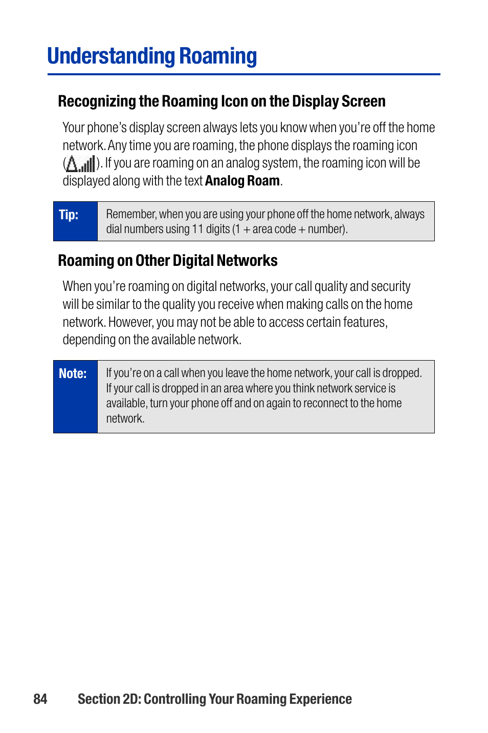 Understanding roaming | Qwest SCP-3200 User Manual | Page 100 / 241