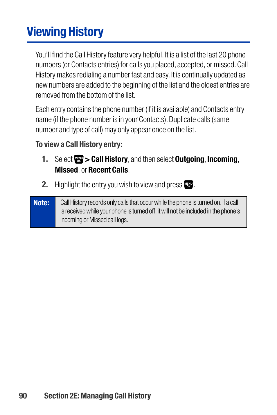 Viewing history | Qwest SCP-3200 User Manual | Page 106 / 241