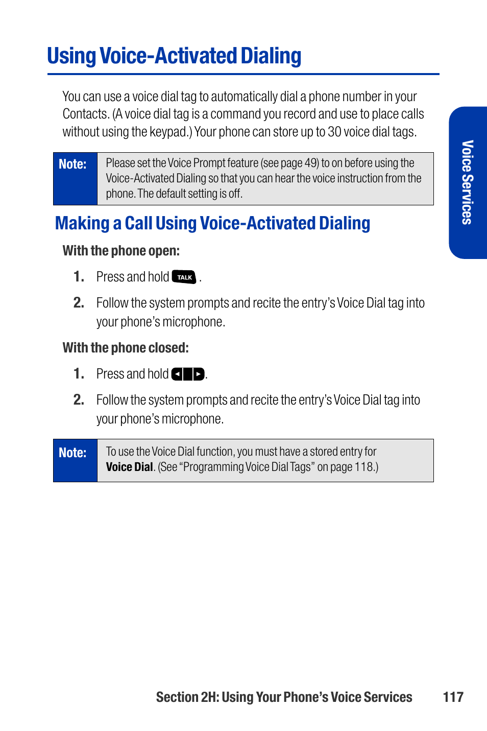 Using voice-activated dialing, Making a call using voice-activated dialing | Qwest SCP-3200 User Manual | Page 133 / 241