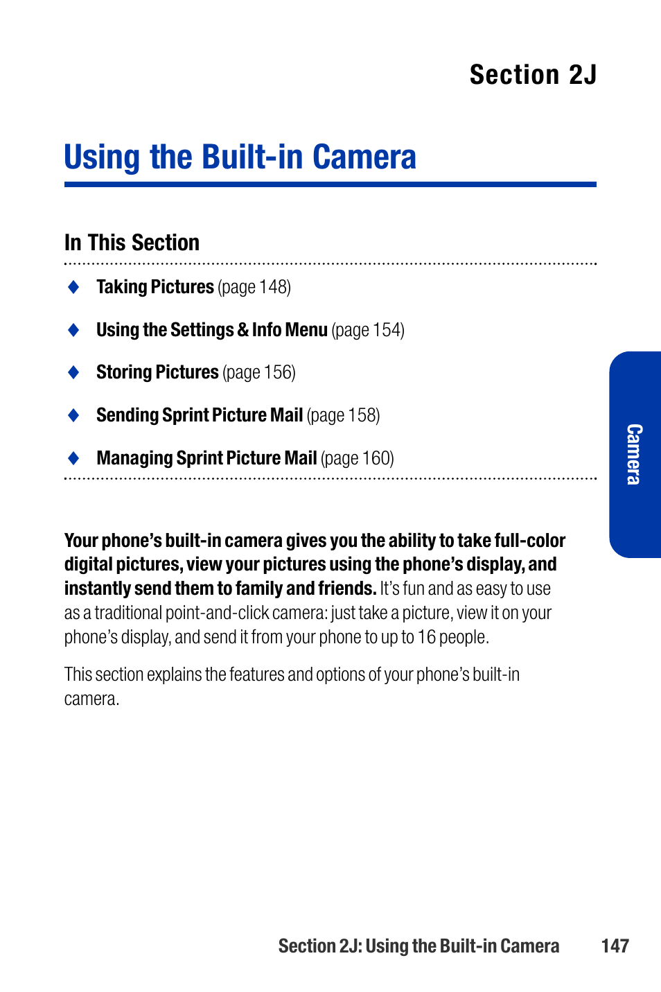 Using the built-in camera | Qwest SCP-3200 User Manual | Page 163 / 241