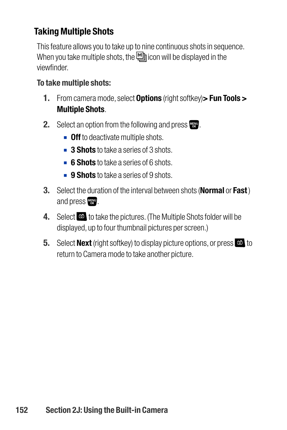 Taking multiple shots | Qwest SCP-3200 User Manual | Page 168 / 241