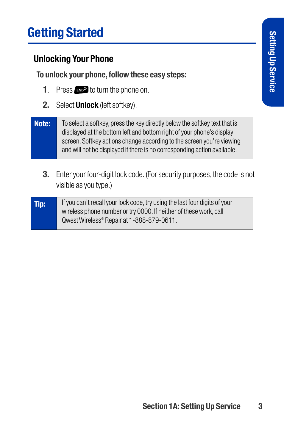 Getting started | Qwest SCP-3200 User Manual | Page 19 / 241