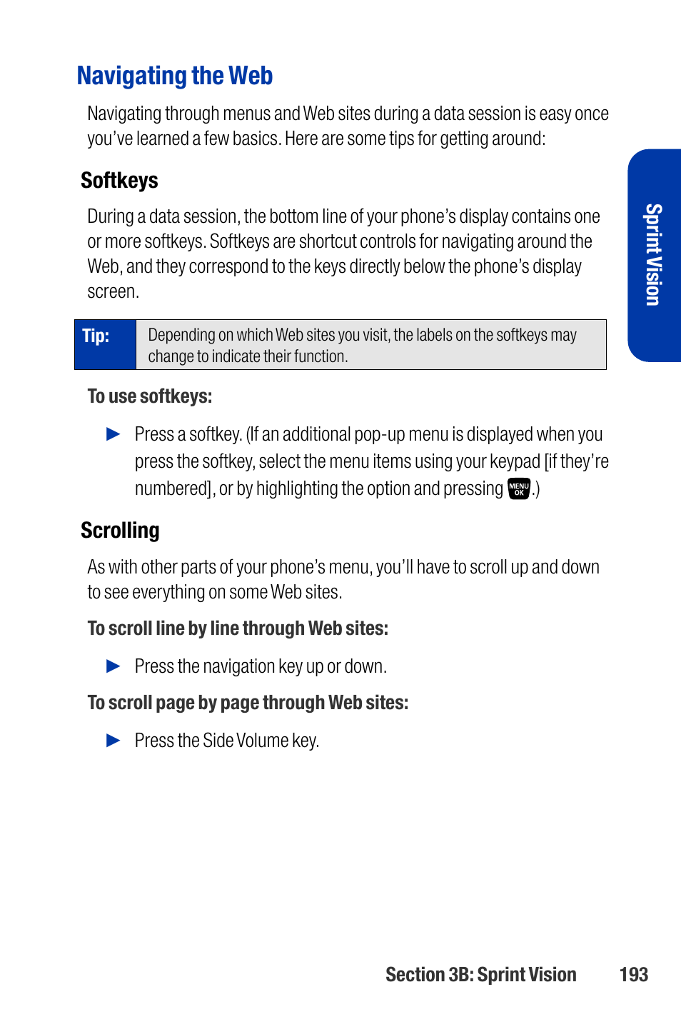 Navigating the web | Qwest SCP-3200 User Manual | Page 209 / 241