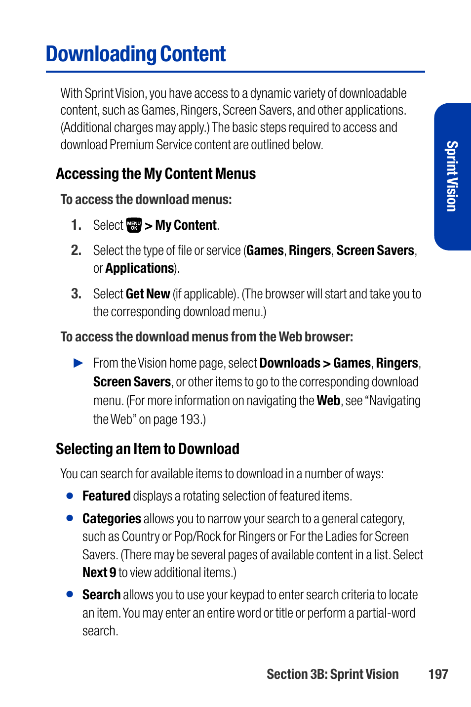 Downloading content | Qwest SCP-3200 User Manual | Page 213 / 241