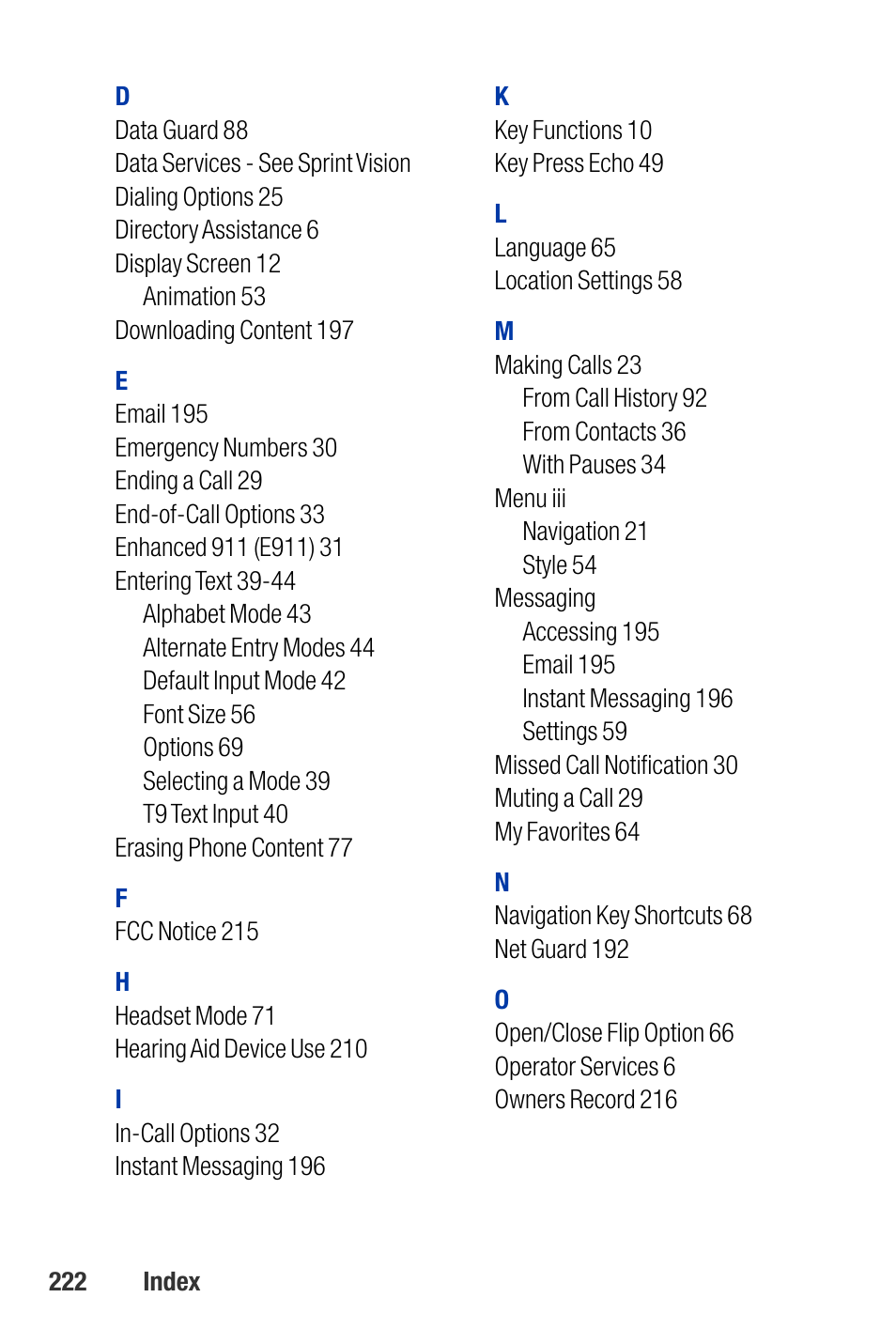 Qwest SCP-3200 User Manual | Page 238 / 241