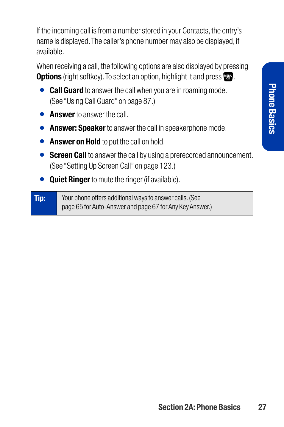 Phone basics | Qwest SCP-3200 User Manual | Page 43 / 241