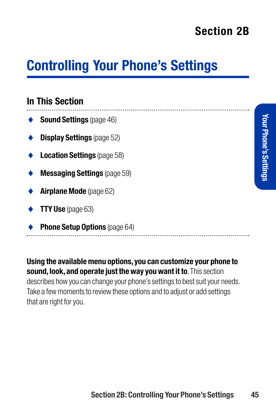 Controlling your phone’s settings | Qwest SCP-3200 User Manual | Page 61 / 241