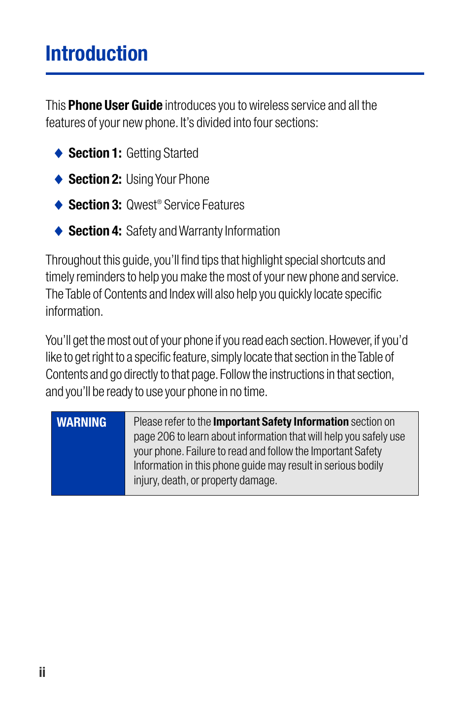 Introduction | Qwest SCP-3200 User Manual | Page 8 / 241
