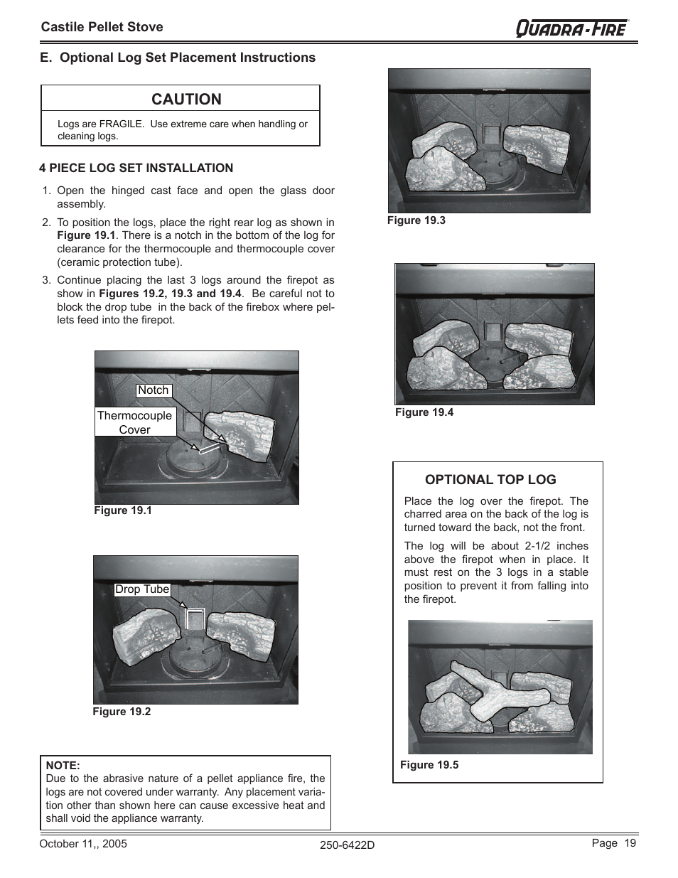 Caution | Quadra-Fire CASTILE-CCR User Manual | Page 19 / 44
