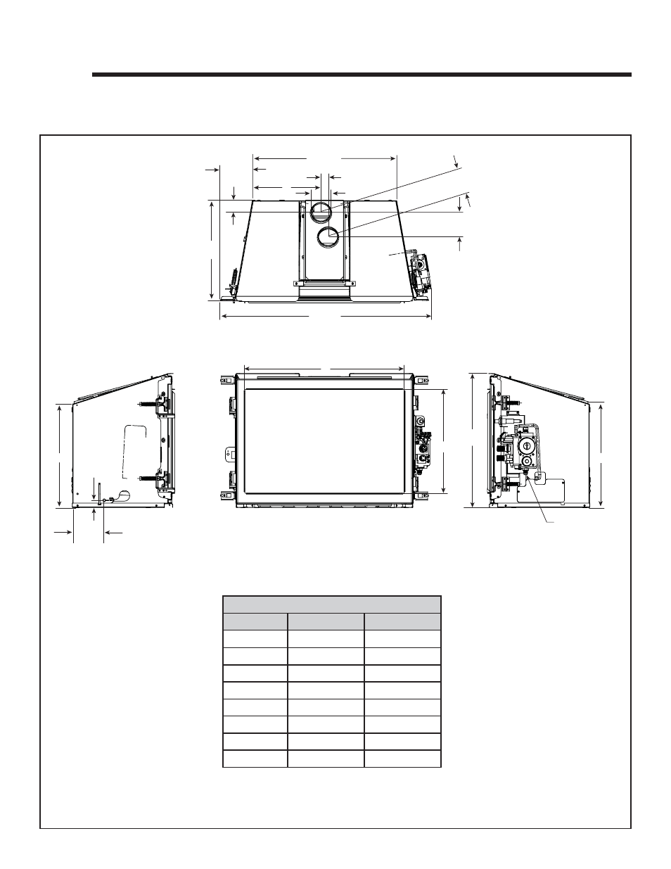 Reference materials, A. appliance dimension diagram | Quadra-Fire QVI-25FB-S User Manual | Page 34 / 41