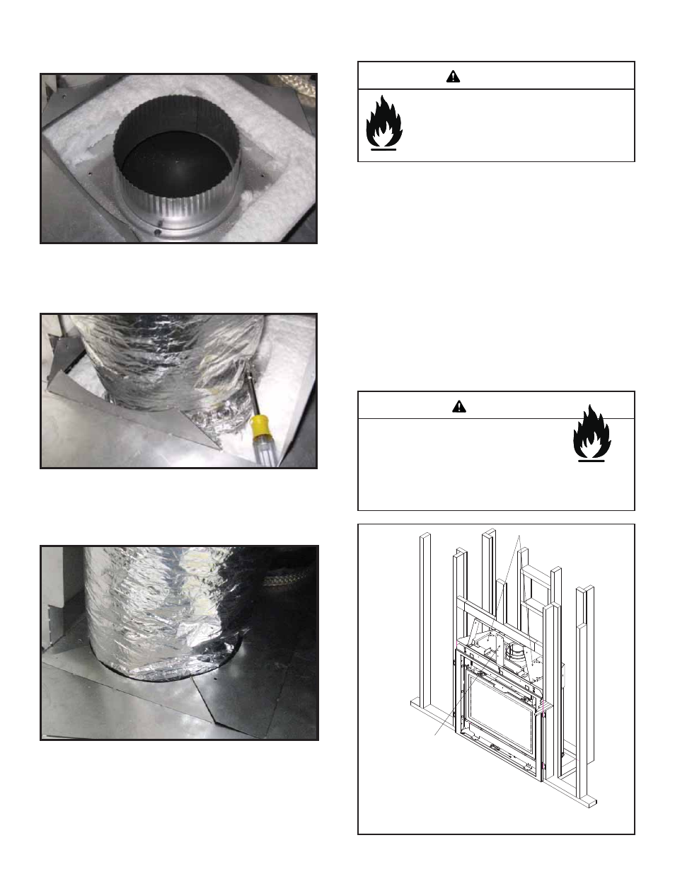 Warning, C. securing and leveling the appliance | Quadra-Fire Expression 36 QV36A-FB User Manual | Page 21 / 56