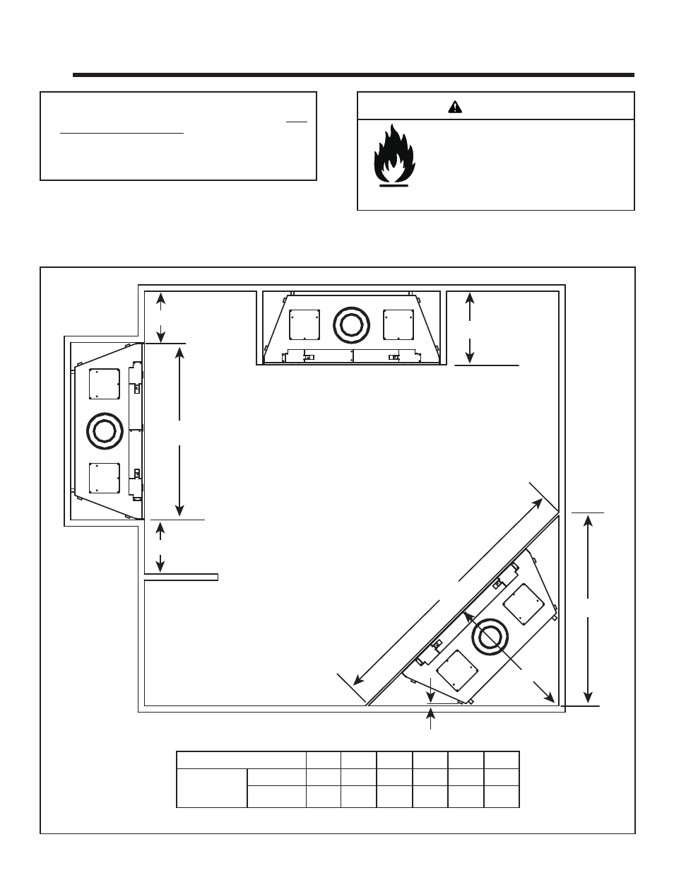 Framing and clearances, Warning | Quadra-Fire Expression 36 QV36A-FB User Manual | Page 8 / 56
