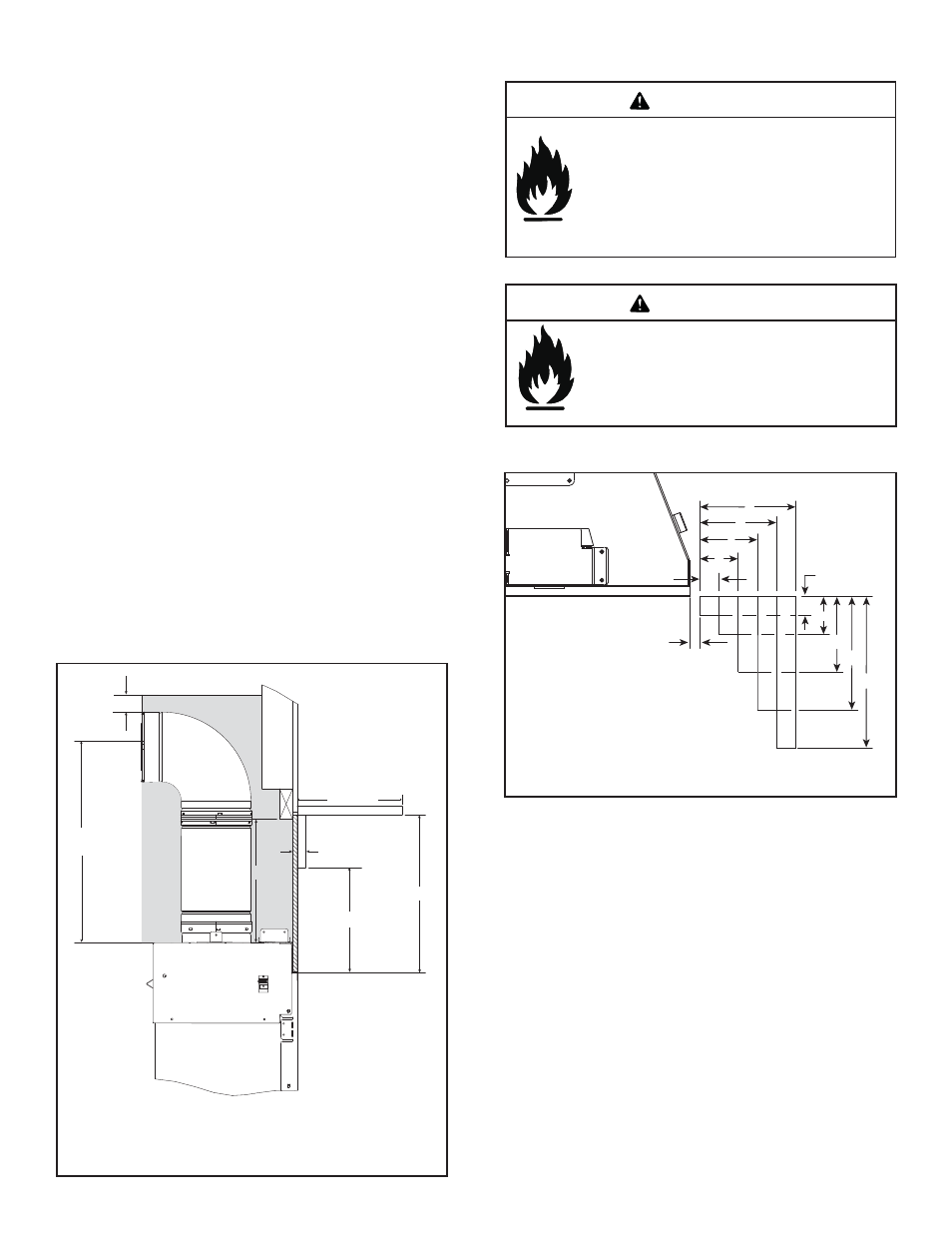 Warning, D. clearances, C. mantel projections | B. constructing the appliance chase | Quadra-Fire Expression 36 QV36A-FB User Manual | Page 9 / 56