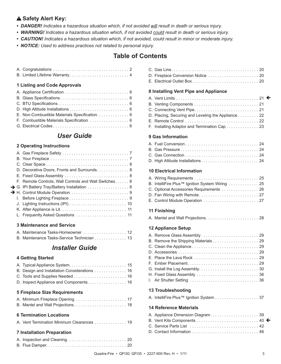 Quadra-Fire QF130 User Manual | Page 3 / 41