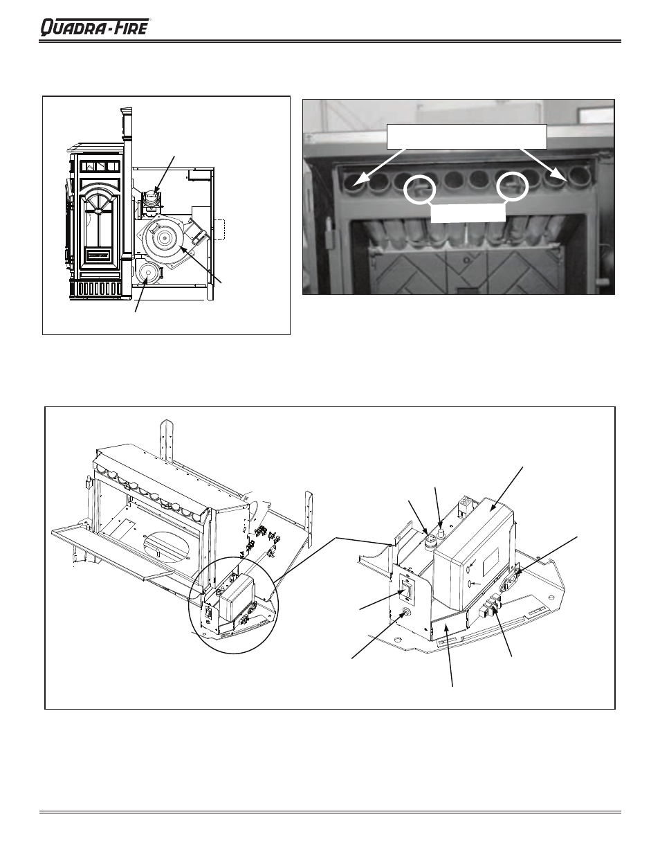 Castile pellet insert b. component locations, 10 heat exchanger tubes | Quadra-Fire CASTINS-CSB User Manual | Page 41 / 52