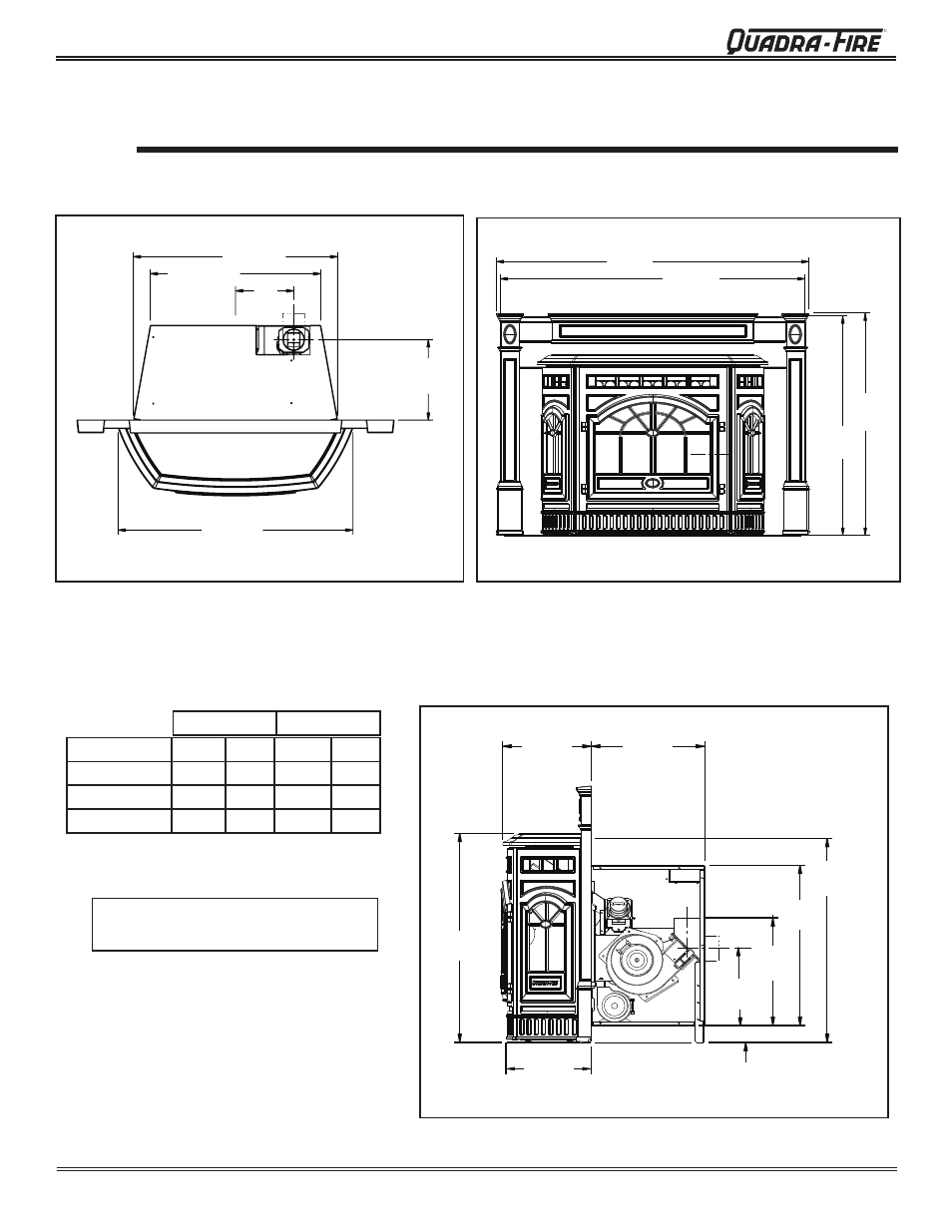 Dimensions and clearances | Quadra-Fire CASTINS-CSB User Manual | Page 8 / 52