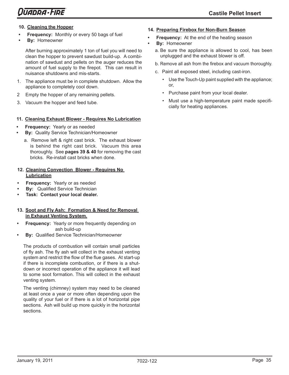 Quadra-Fire Castile Pellet Insert CASTILEI-MBK User Manual | Page 35 / 56