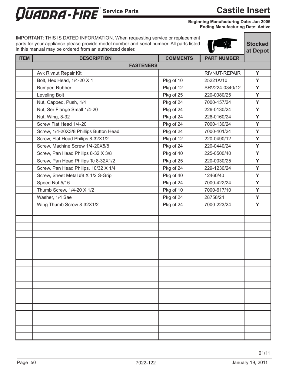 Castile insert | Quadra-Fire Castile Pellet Insert CASTILEI-MBK User Manual | Page 50 / 56