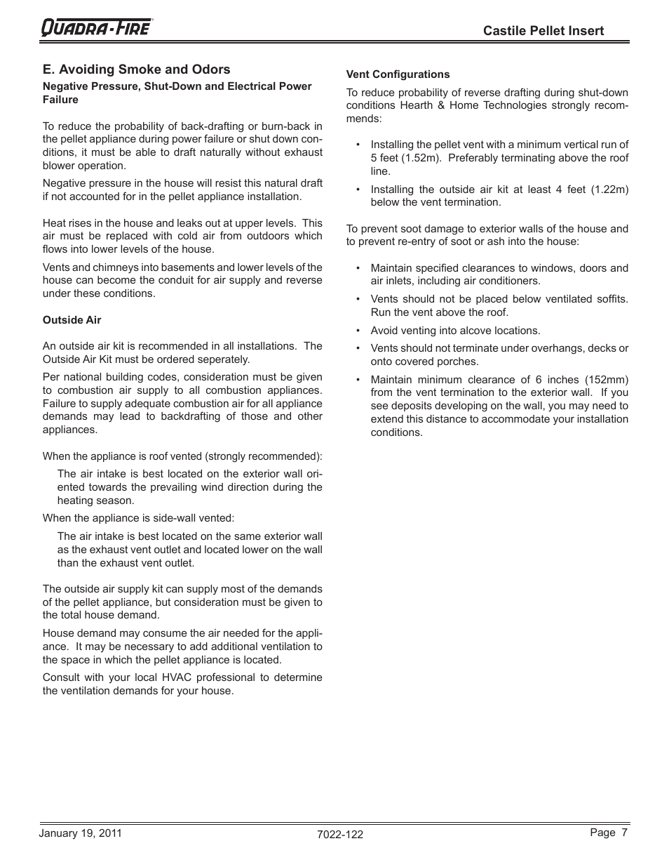 Quadra-Fire Castile Pellet Insert CASTILEI-MBK User Manual | Page 7 / 56
