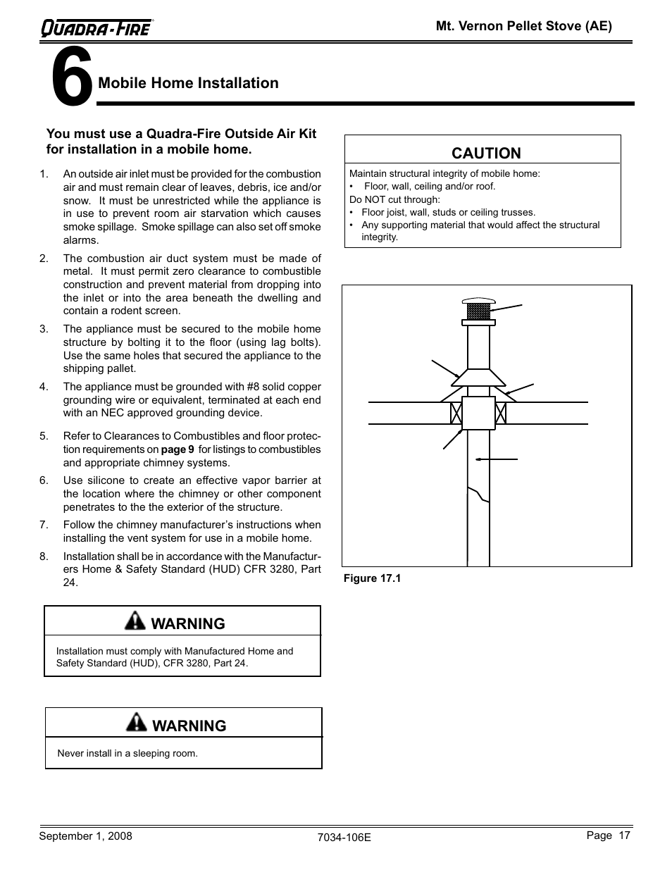 Quadra-Fire MTVERNON-AE-CWL User Manual | Page 17 / 52