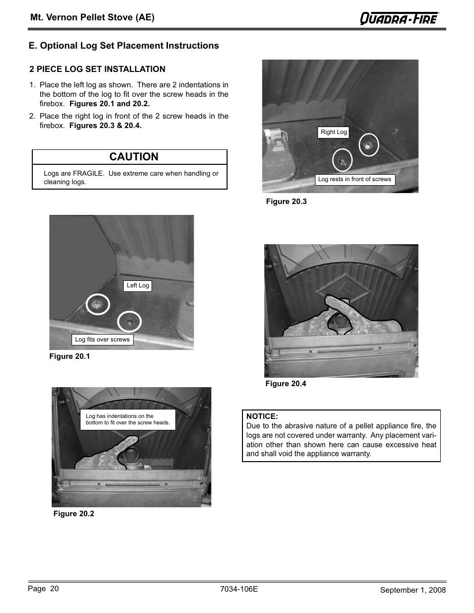 Caution | Quadra-Fire MTVERNON-AE-CWL User Manual | Page 20 / 52