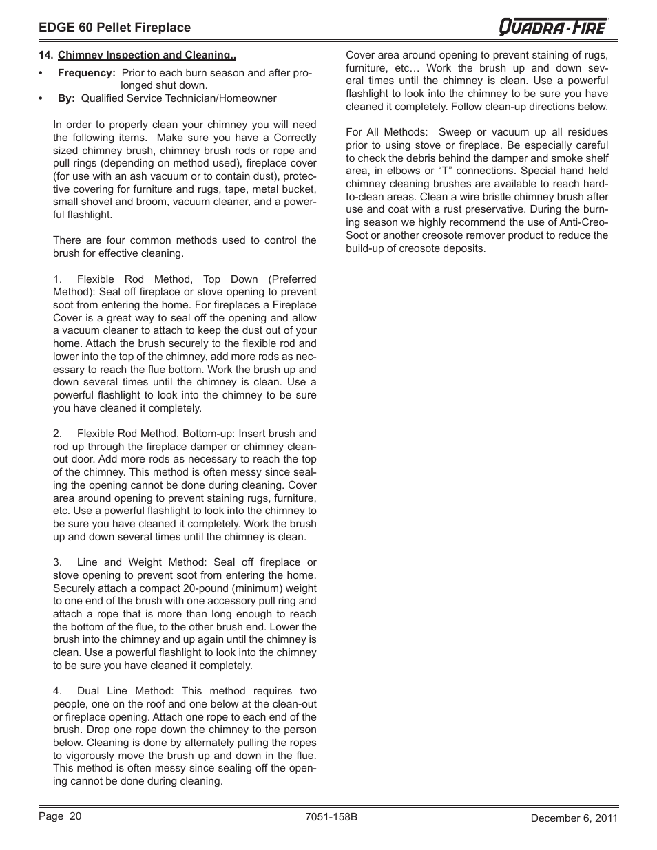Edge 60 pellet fireplace | Quadra-Fire EDGE 60 ZERO CLEARANCE PELLET FIREPLACE 7051-158B User Manual | Page 20 / 58