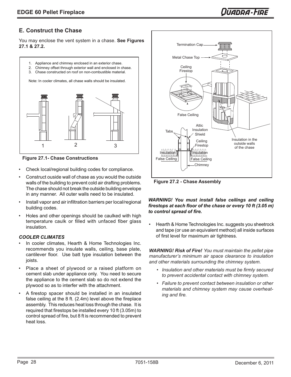 Edge 60 pellet fireplace e. construct the chase | Quadra-Fire EDGE 60 ZERO CLEARANCE PELLET FIREPLACE 7051-158B User Manual | Page 28 / 58