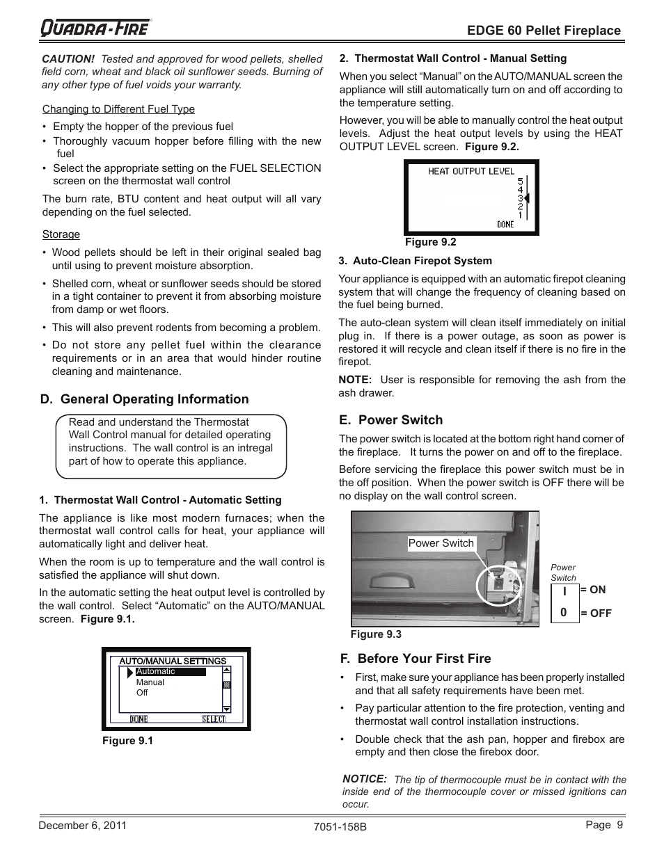 Quadra-Fire EDGE 60 ZERO CLEARANCE PELLET FIREPLACE 7051-158B User Manual | Page 9 / 58