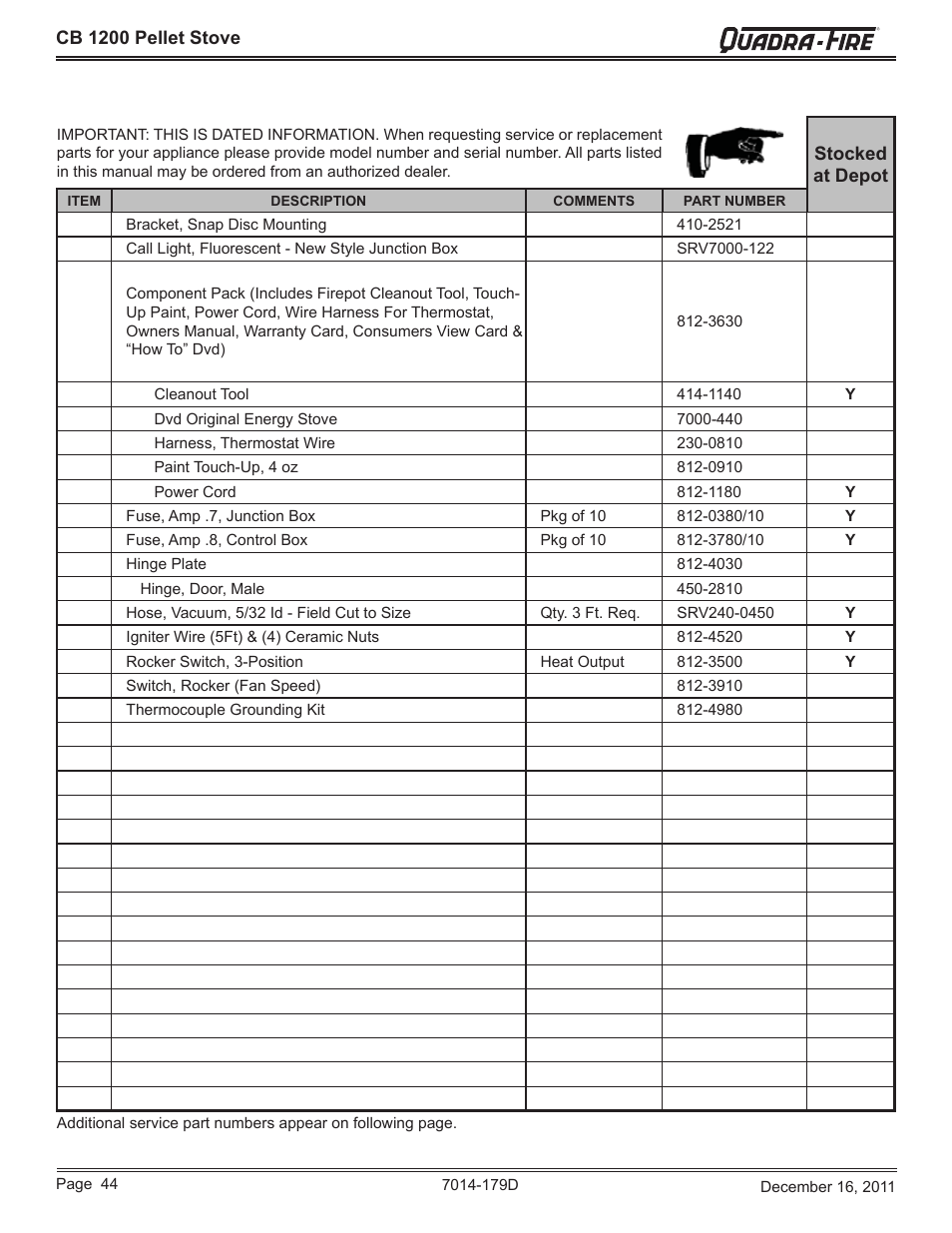 Cb1200m-mbk | Quadra-Fire CB1200M-MBK User Manual | Page 44 / 48