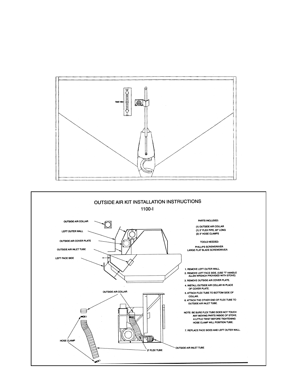 Feed adjustment instructions | Quadra-Fire 1100-I User Manual | Page 11 / 20