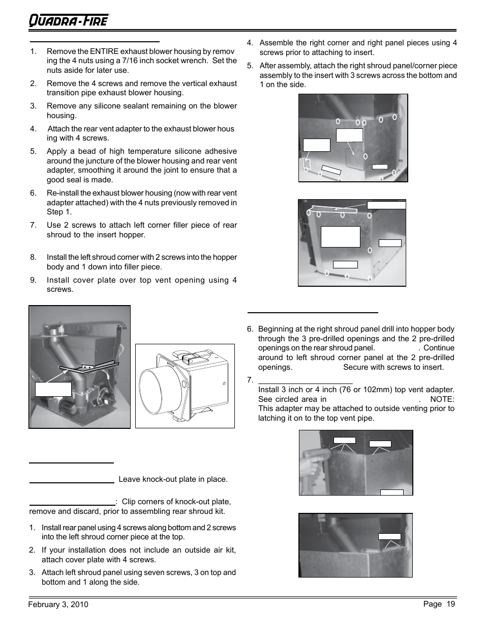 Cb1200-i pellet insert | Quadra-Fire PELLET INSERT CB1200MI-MBK User Manual | Page 19 / 52