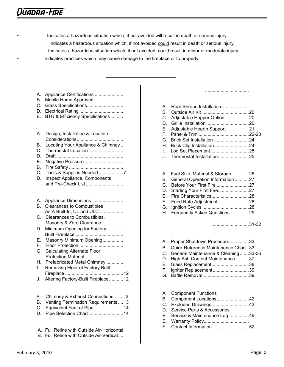 Quadra-Fire PELLET INSERT CB1200MI-MBK User Manual | Page 3 / 52