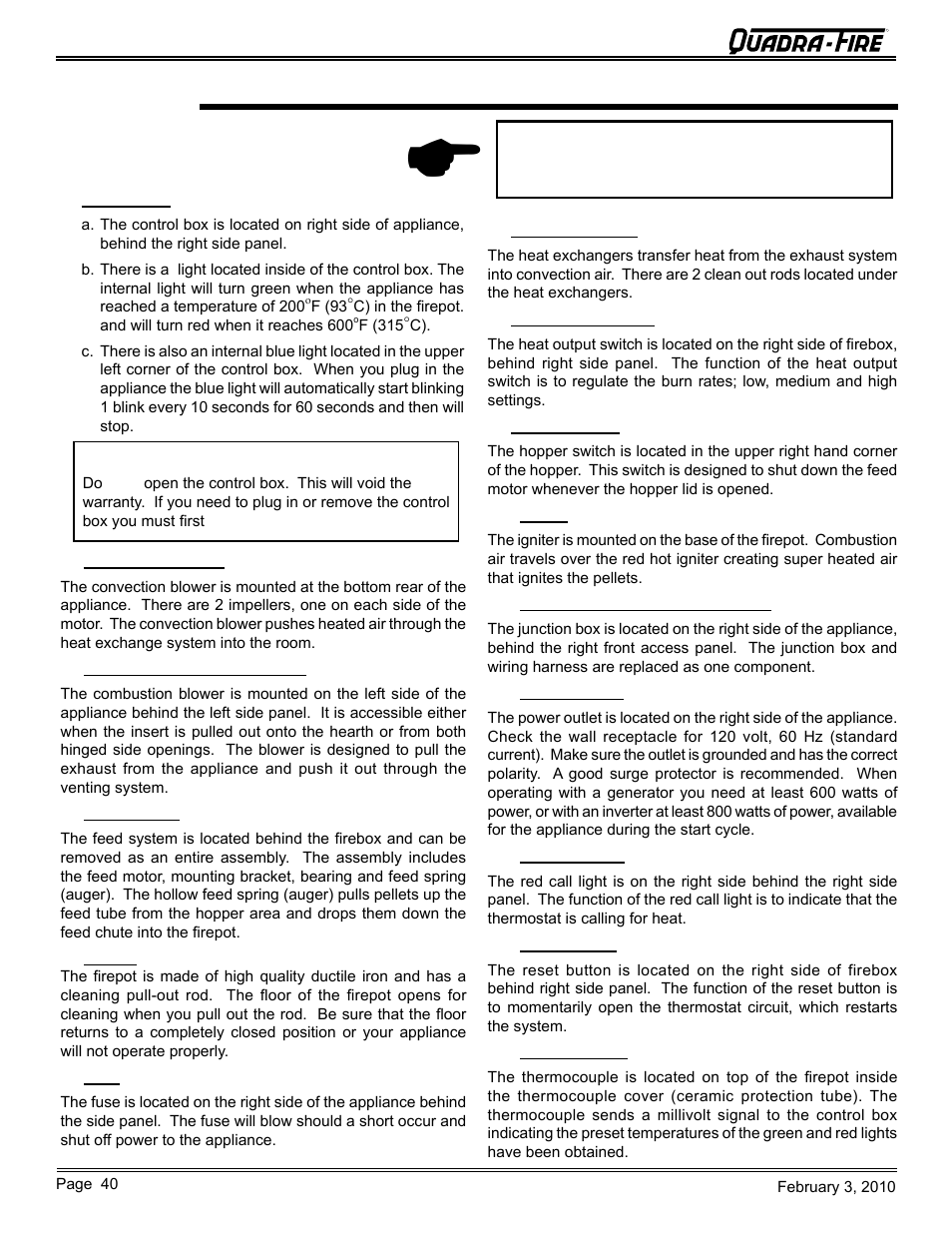 Reference materials | Quadra-Fire PELLET INSERT CB1200MI-MBK User Manual | Page 40 / 52