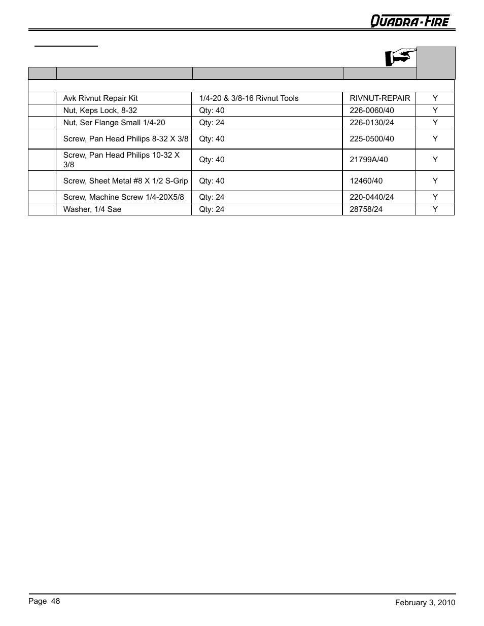 Cb1200-i pellet insert | Quadra-Fire PELLET INSERT CB1200MI-MBK User Manual | Page 48 / 52