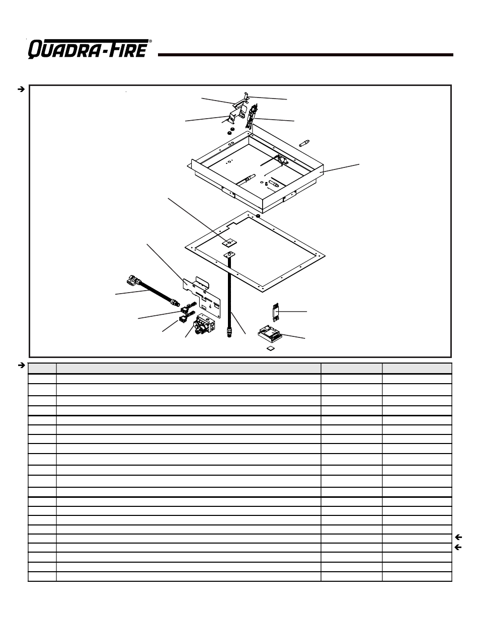 Service parts, Qv-pier-hv-ipi qv-st-hv-ipi | Quadra-Fire QV-PIER User Manual | Page 8 / 41