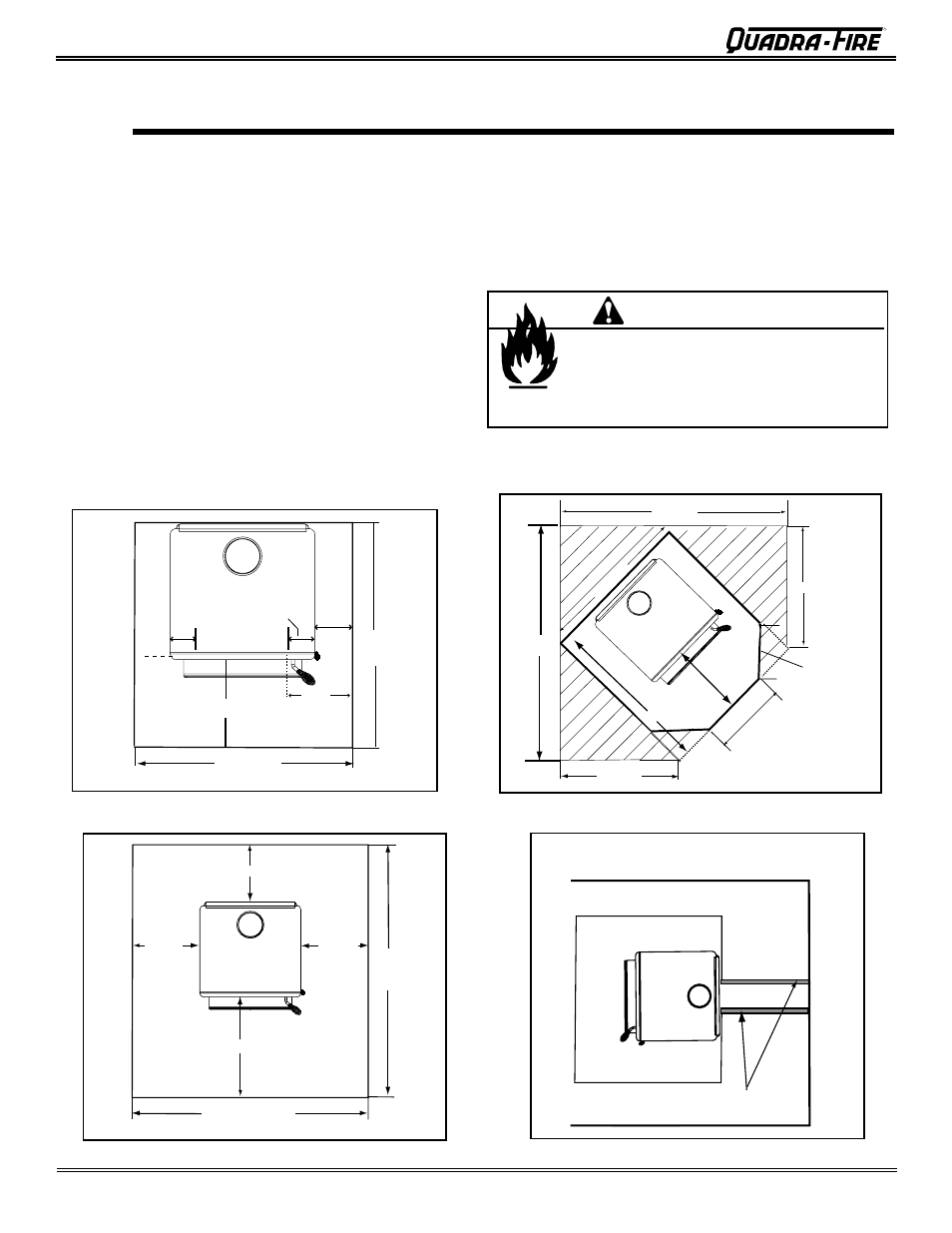 Installation, Warning, Millennium model | Quadra-Fire 3100 31M-ACC-MBK User Manual | Page 12 / 48