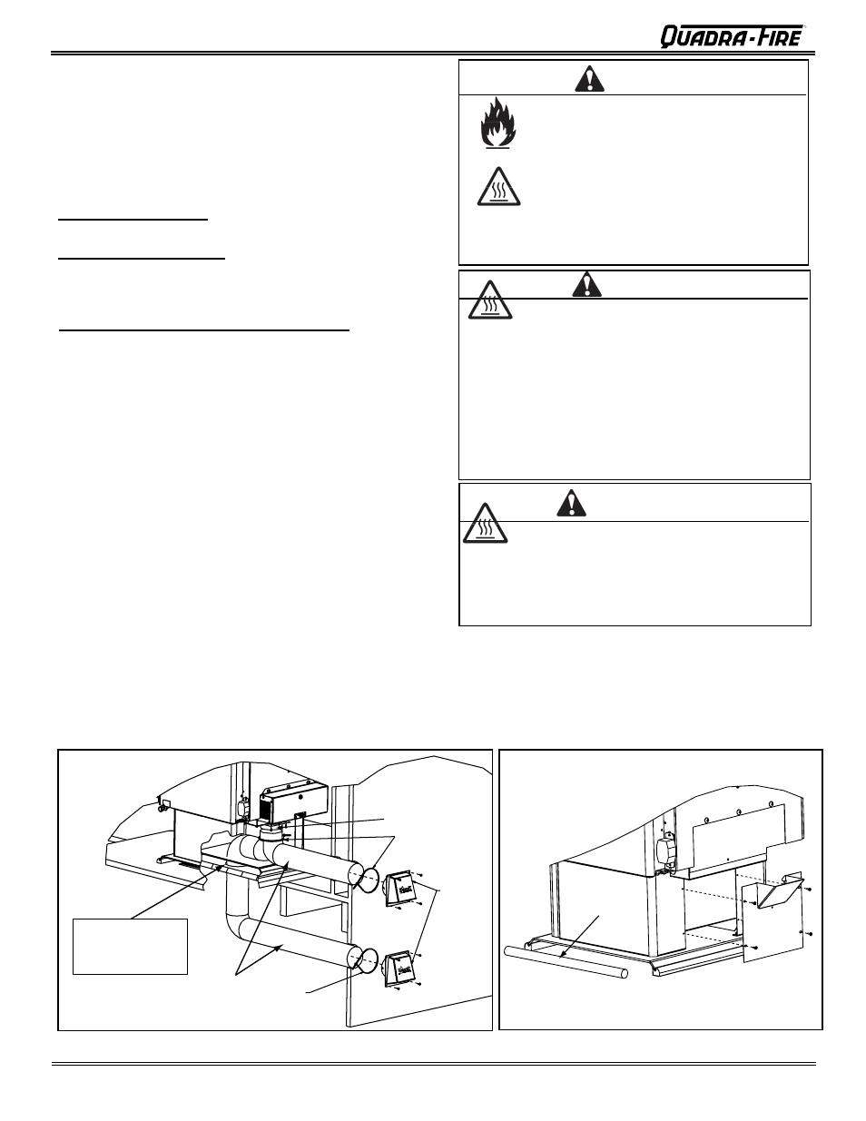 Warning | Quadra-Fire 3100 31M-ACC-MBK User Manual | Page 14 / 48