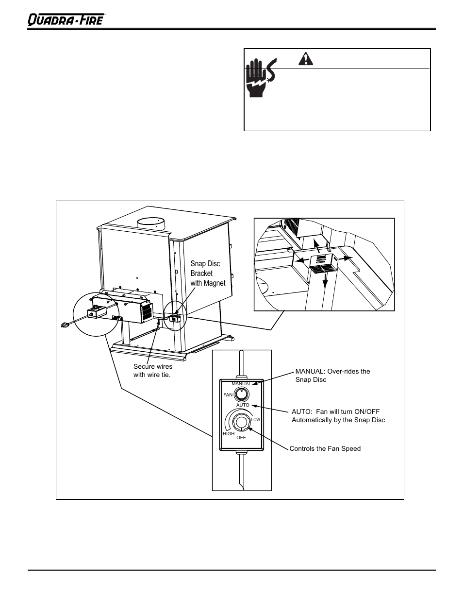 Caution, 3100 wood stove series (acc), C. blower (optional) | Quadra-Fire 3100 31M-ACC-MBK User Manual | Page 15 / 48