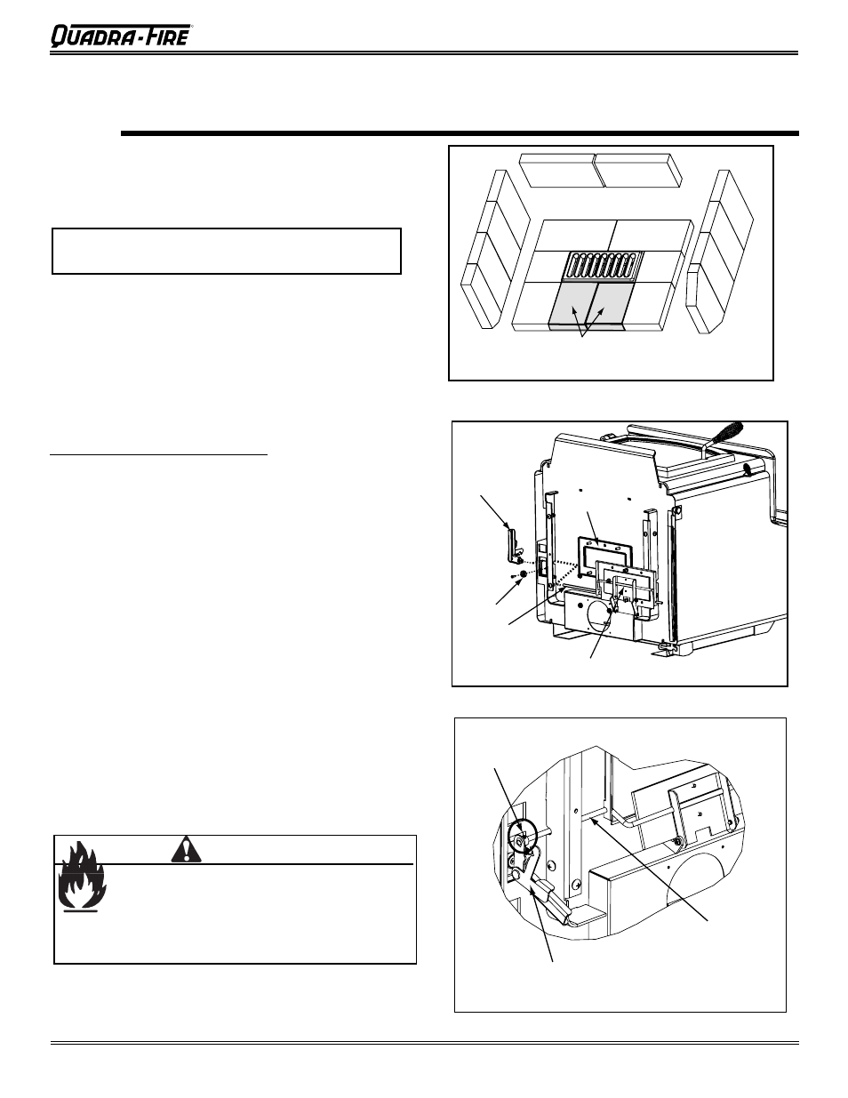 Appliance set up, Warning | Quadra-Fire 3100 31M-ACC-MBK User Manual | Page 21 / 48