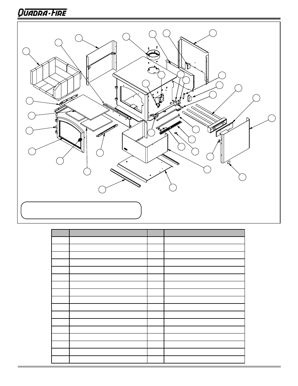 Millennium model, 3100 wood stove series (acc) | Quadra-Fire 3100 31M-ACC-MBK User Manual | Page 39 / 48