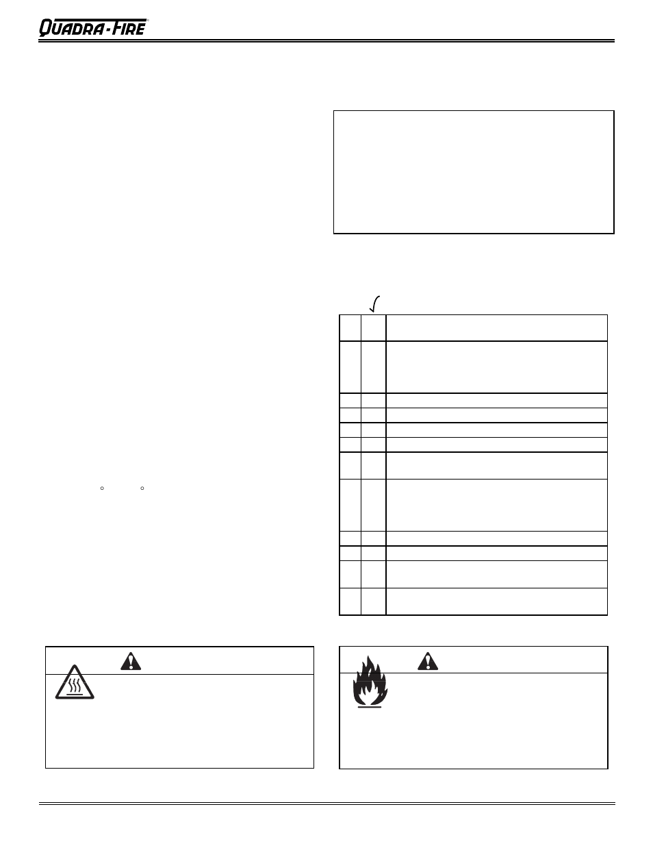 Warning | Quadra-Fire 3100 31M-ACC-MBK User Manual | Page 7 / 48